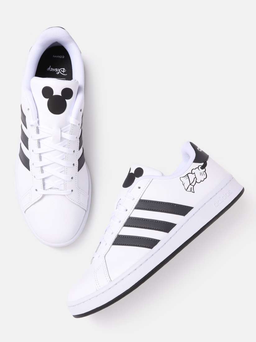 Buy ADIDAS Men White Black Leather Disney Mickey Mouse Edition Grand Court Tennis Sneakers Sports Shoes for Men 16769216 Myntra
