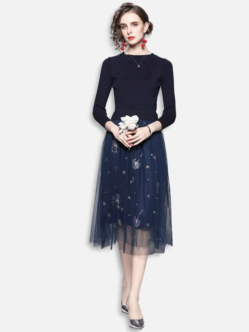 Buy JC Collection Navy Blue Formal Midi Dress Dresses for Women 16776568 Myntra