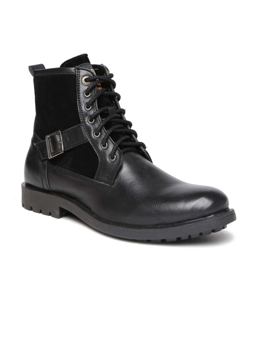 Buy Alberto Torresi Men Black Solid HighTop Boots Boots for Men 1678050 Myntra
