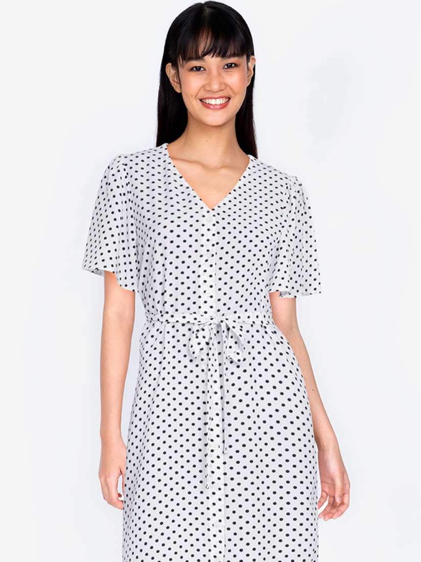 Buy ZALORA BASICS Women White Black Polka Dots Printed Sheath Dress Dresses for Women 16781704 Myntra