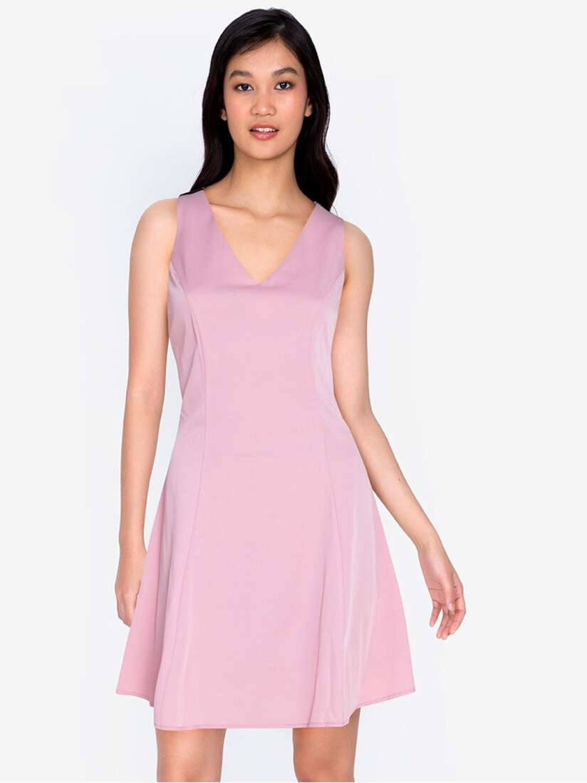 Buy ZALORA BASICS Pink Cross Back Fit and Flare Dress Dresses for Women 16785214 Myntra