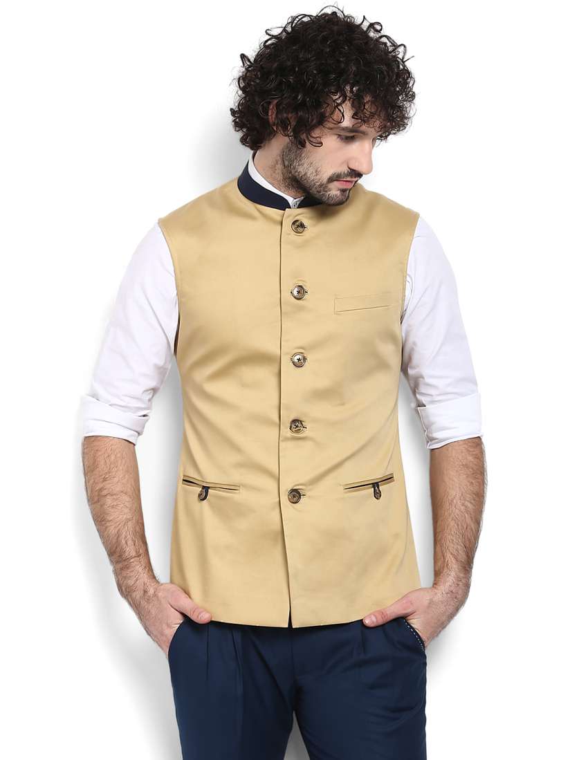 Buy MR BUTTON Khaki Nehru Jacket Jackets for Men 1679006 Myntra