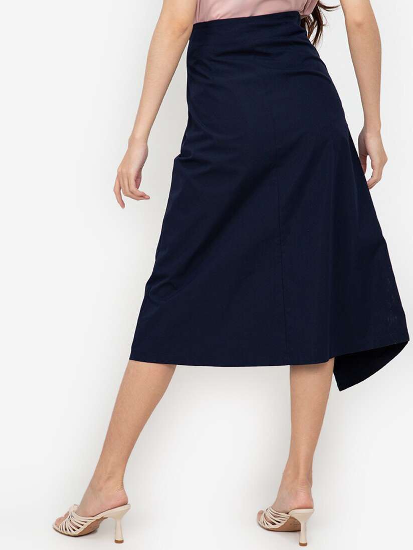 Buy ZALORA BASICS Woman Navy Blue High Waist Wrap Skirt Skirts for Women 16790210 Myntra