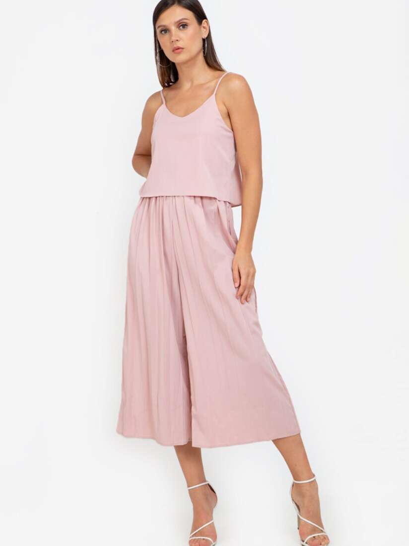 Buy ZALORA WORK Pink Solid Pleated Two Piece Jumpsuit Co Ords for Women 16803294 Myntra