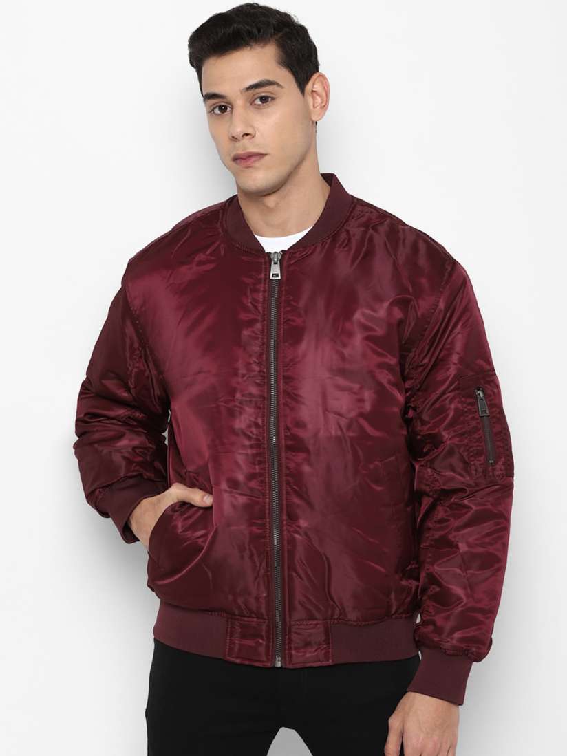 Forever 21 burgundy bomber jacket on sale