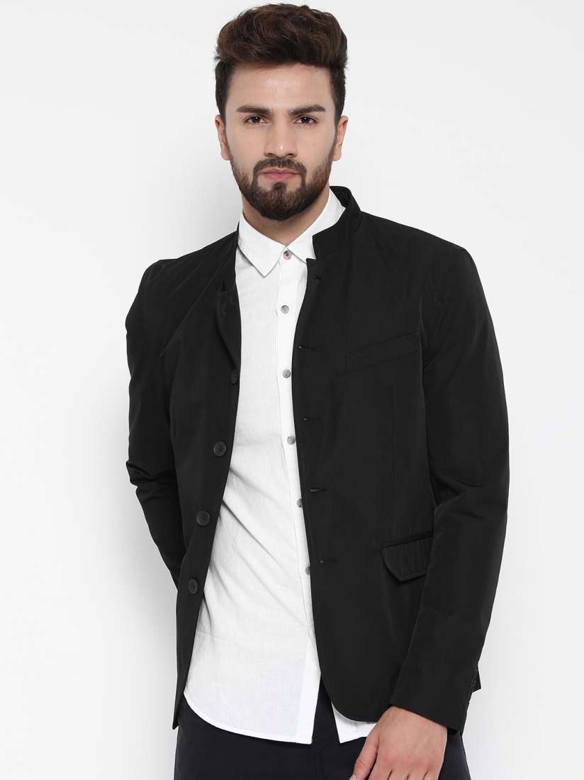Blackberry bandhgala blazer top