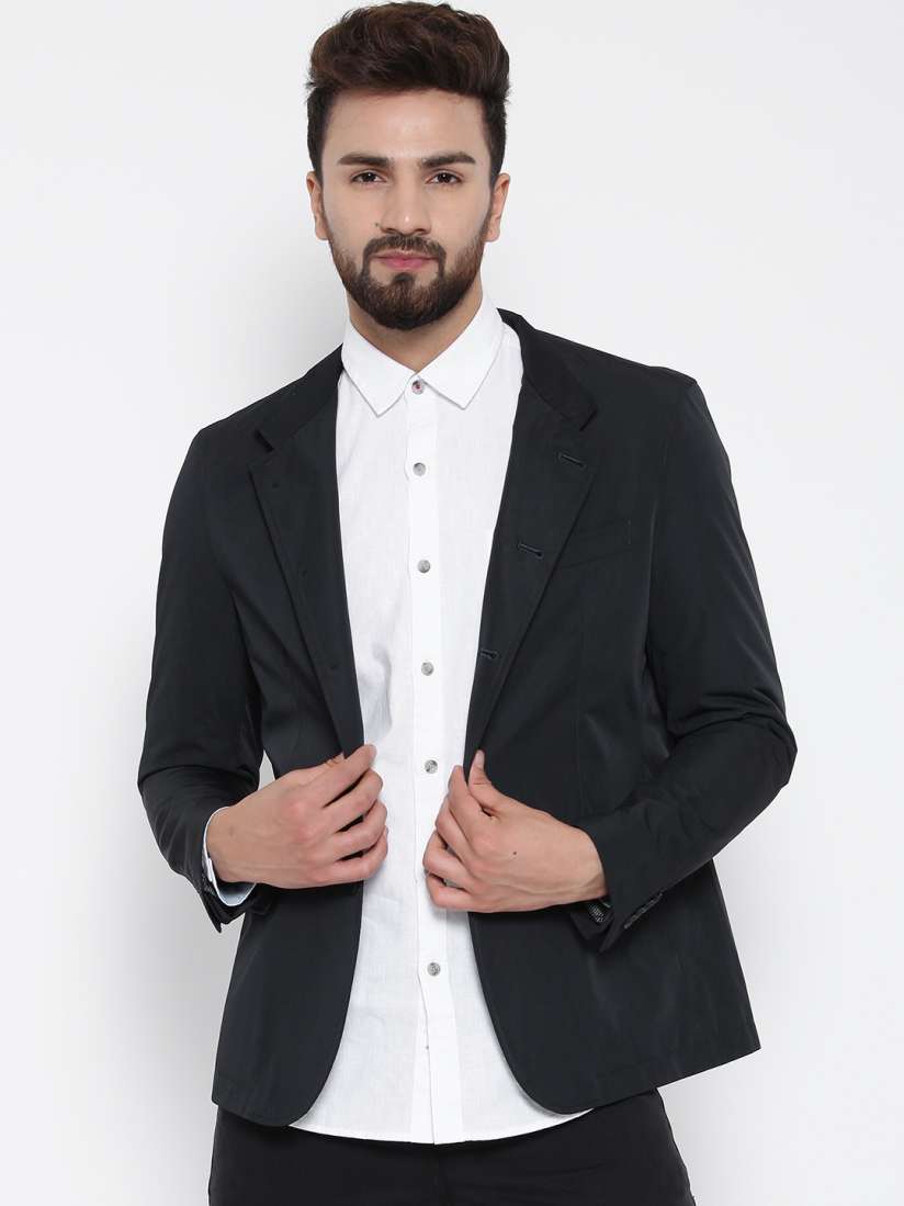 Buy Blackberrys Navy Slim Fit Single Breasted Casual Blazer Blazers for Men 1680457 Myntra