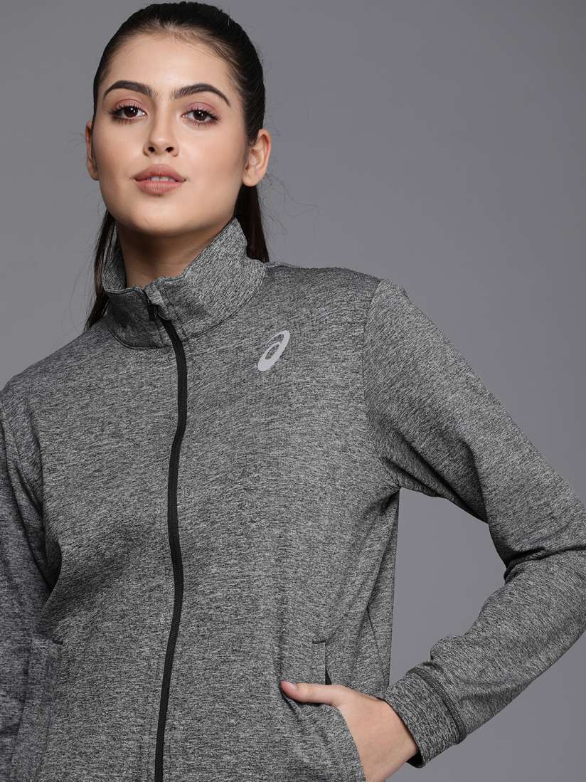 Buy ASICS Women Grey Solid Heather Sporty Running Jacket Jackets for Women 16806754 Myntra