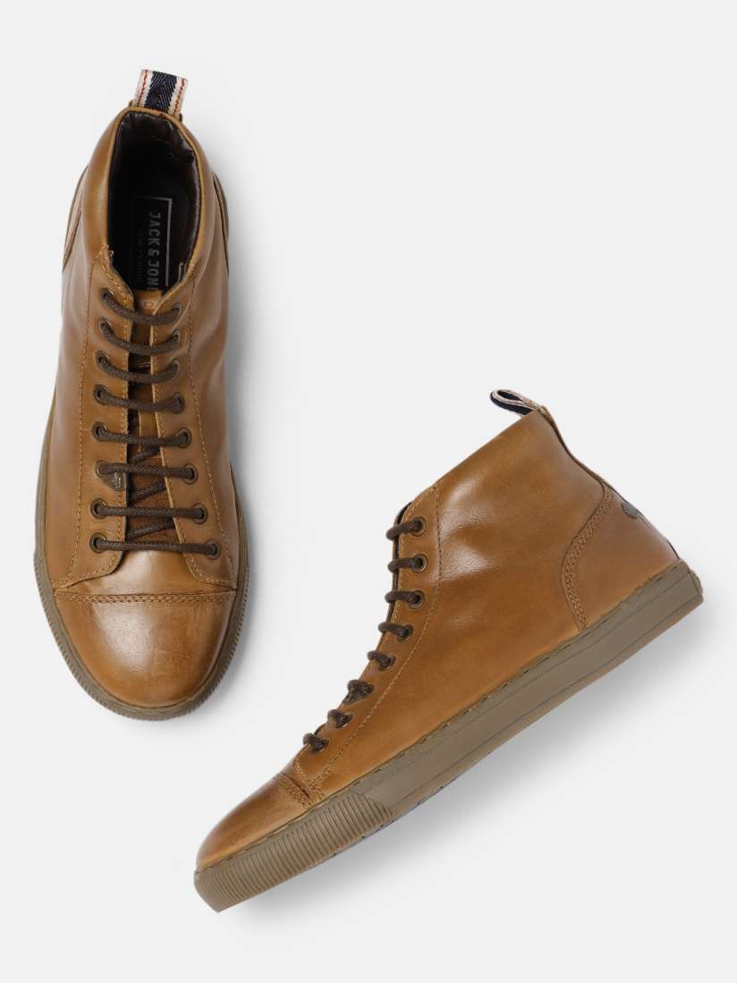 Leather mid top shoes shop
