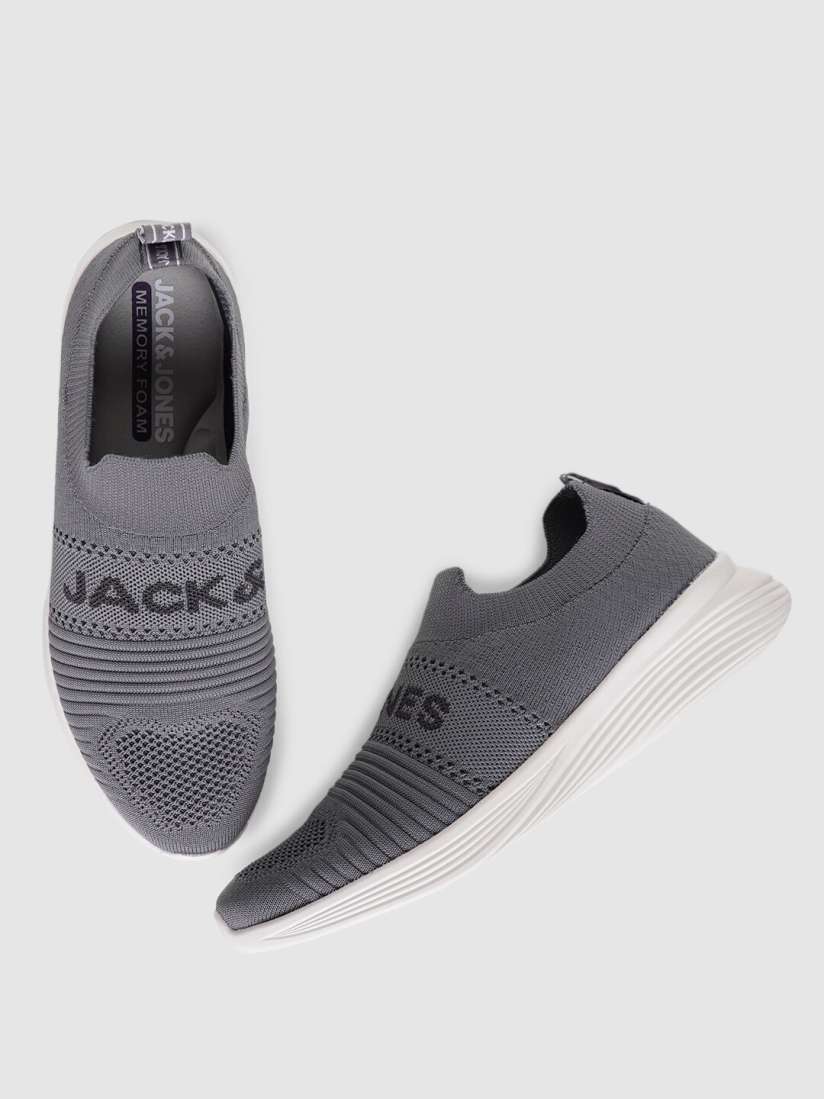 Buy Jack Jones Men Grey Woven Design Slip On Sneakers Casual Shoes for Men 16823356 Myntra
