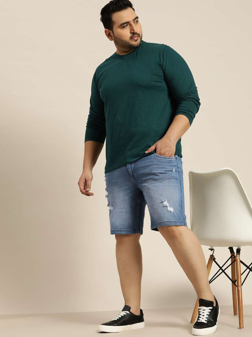 Plus size distressed denim shorts hotsell