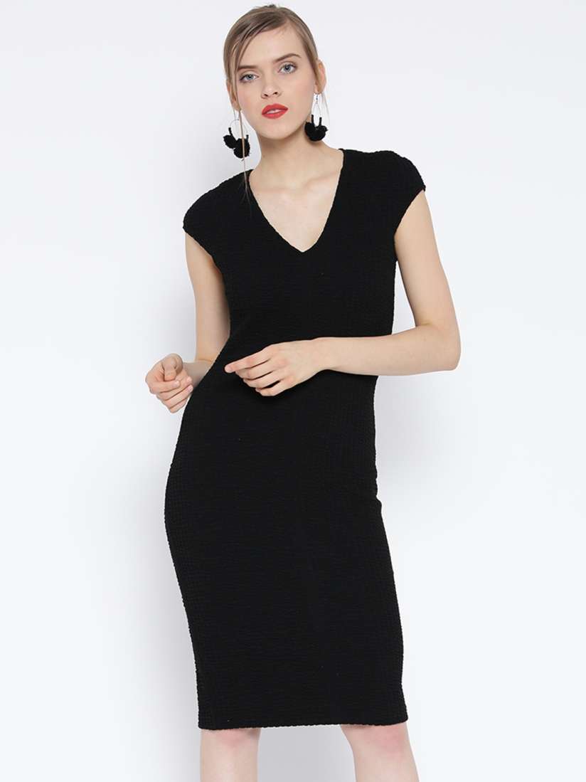 Buy MANGO Women Black Patterned Bodycon Dress Dresses for Women 1682707 Myntra