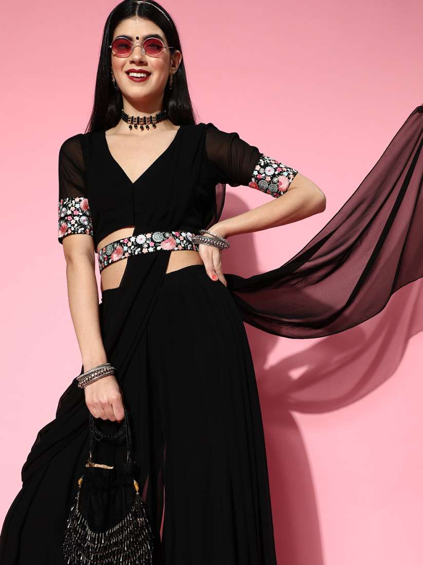 Myntra palazzo saree outlet