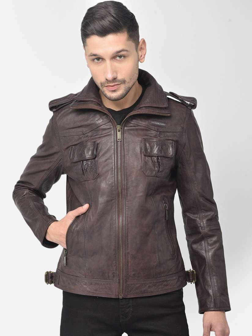 Leather jacket for men myntra store