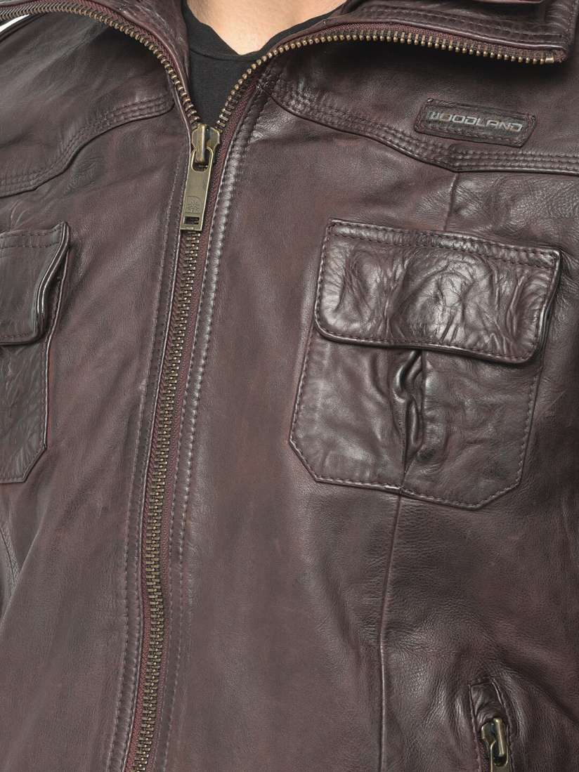 Woodland pure leather jackets top