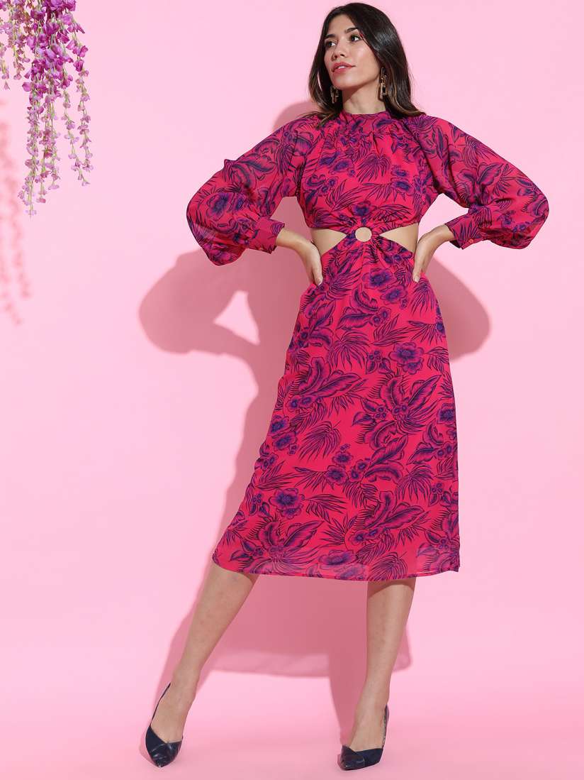 Buy Tokyo Talkies Pretty Pink Floral Cut out Dress Dresses for Women 16831912 Myntra