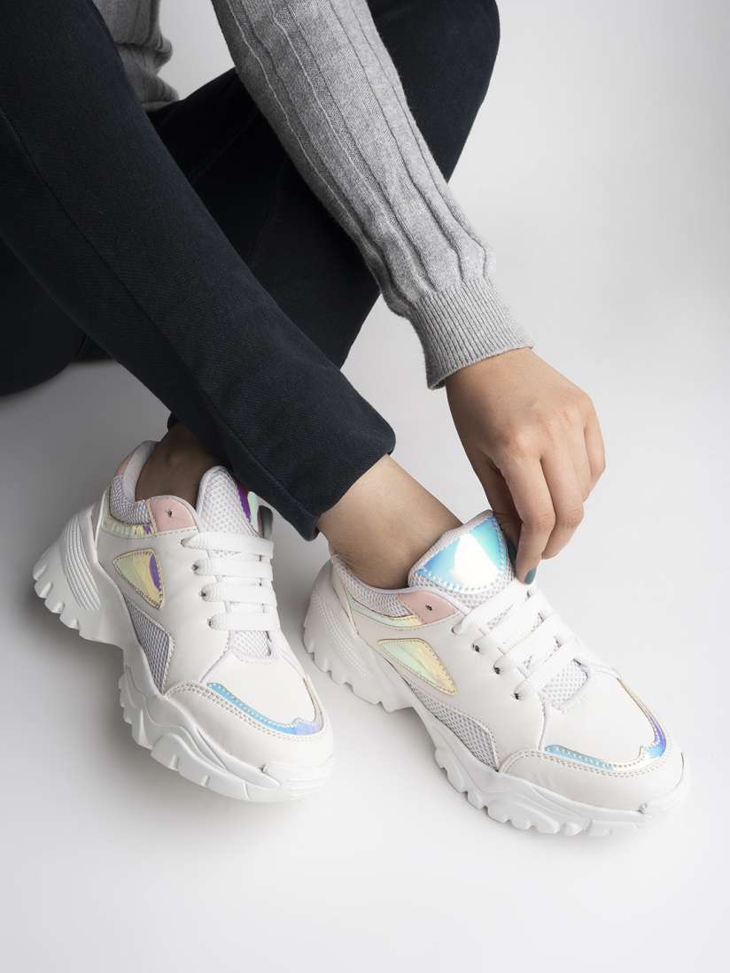 Buy Shoetopia Girls White Color Blocked Lace up Sneakers Casual Shoes for Girls 16834888 Myntra