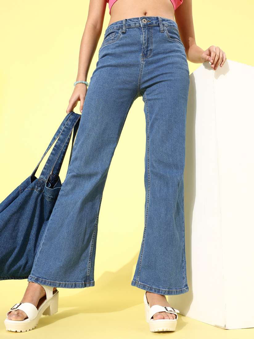 Buy Roadster Women Chic Blue High Rise Flared Fit Jeans Jeans for Women 16835172 Myntra