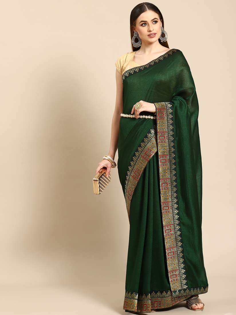 Buy Anouk Green Solid Saree Sarees for Women 16846578 Myntra