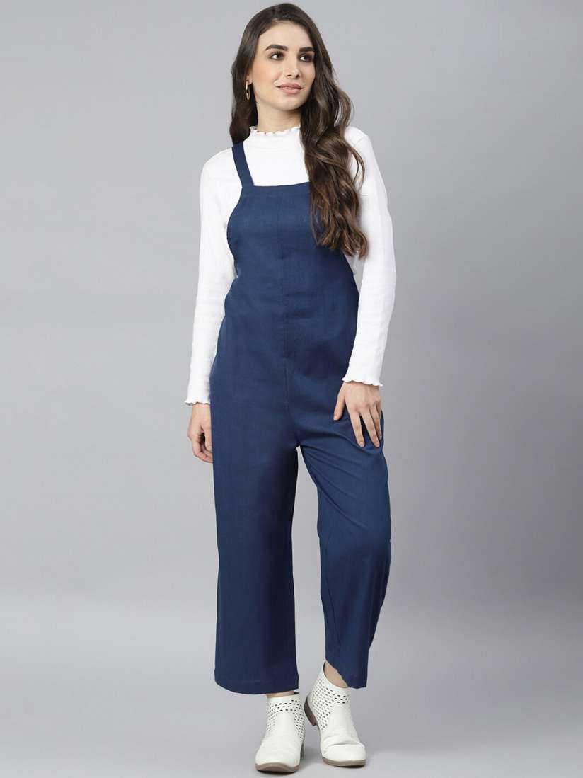 Buy DEEBACO Navy Blue Cotton Basic One Piece Jumpsuit Jumpsuit for Women 16860814 Myntra