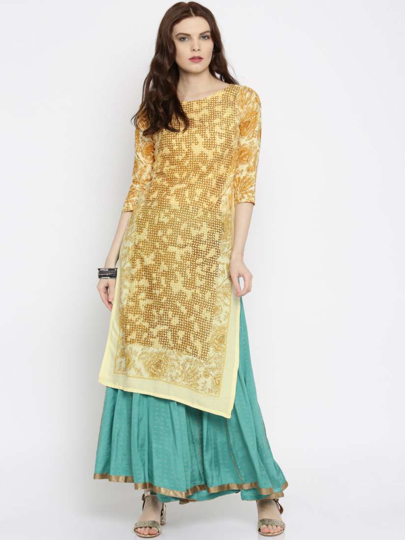 Buy Soch Cream Coloured Printed Kurta Kurtis for Women 1686410 Myntra