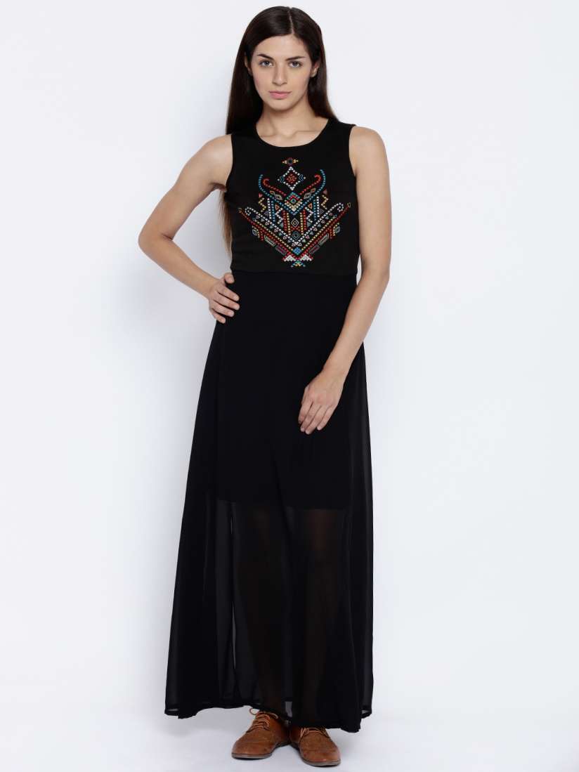 Global desi black maxi dress cheap