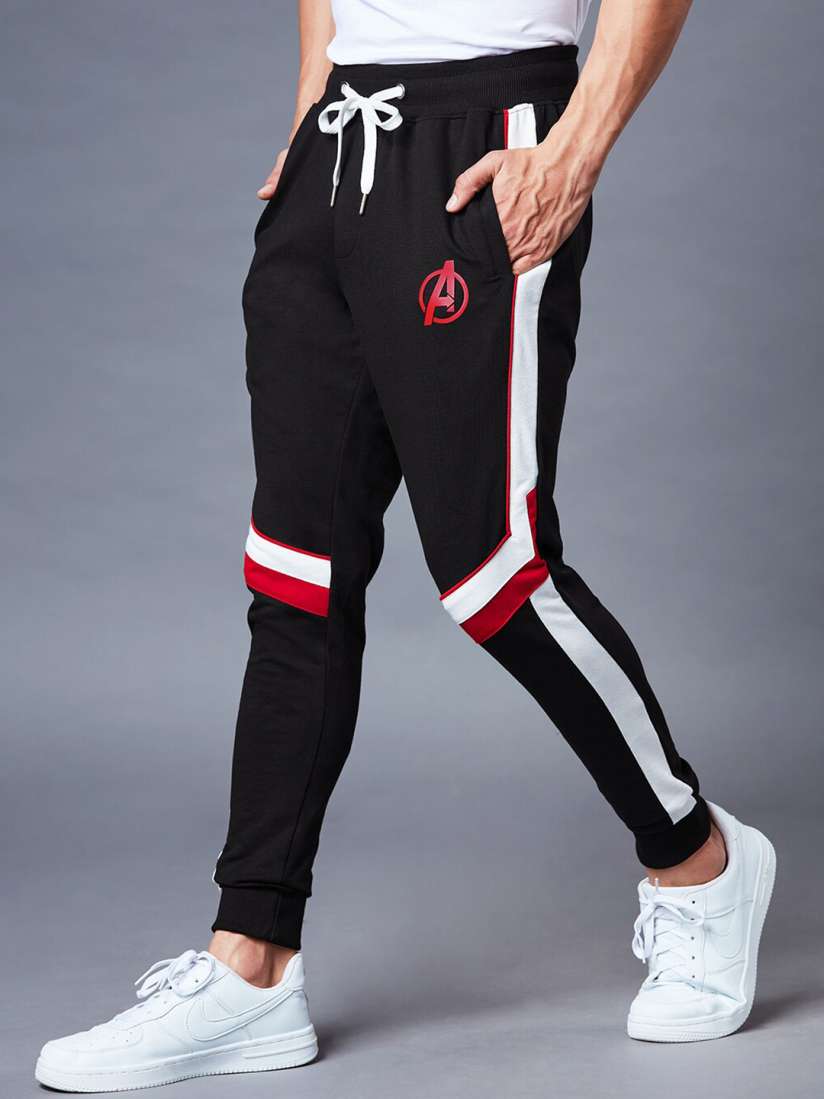 Buy The Souled Store Men Black White Avengers Printed Cotton Joggers Track Pants for Men 16873690 Myntra