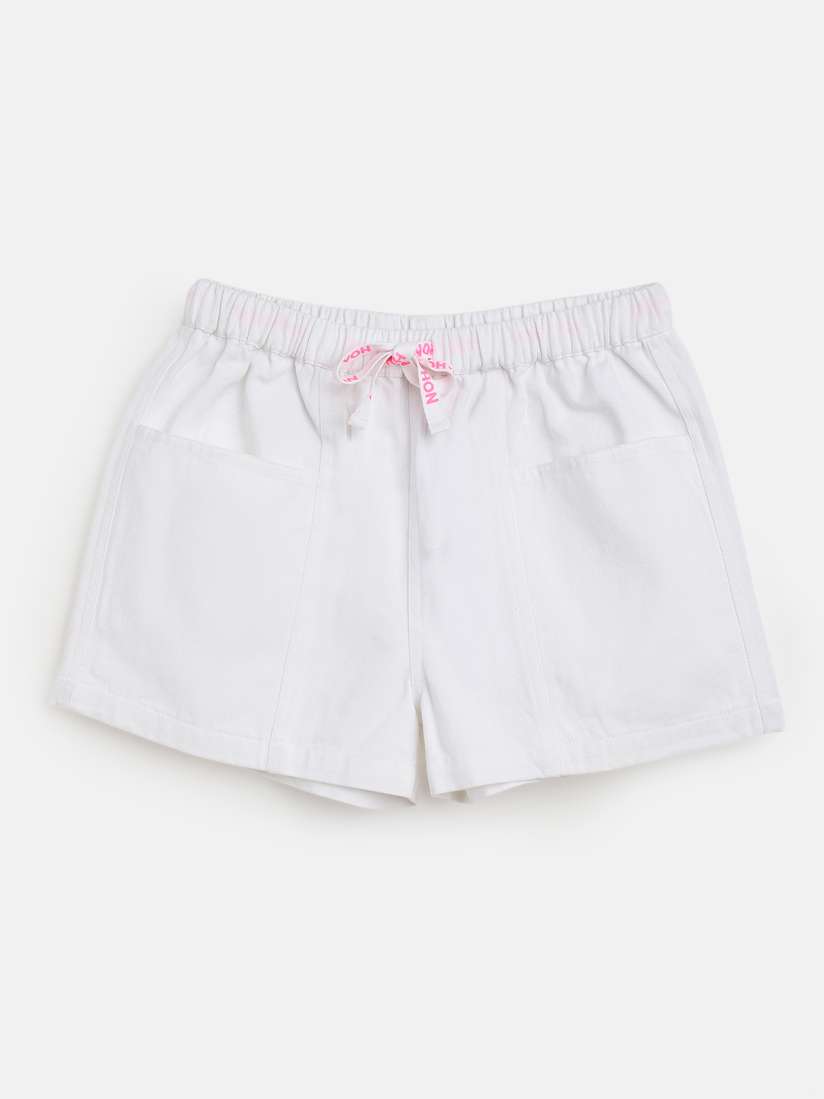 Buy Noh Voh SASSAFRAS Kids Girls White Cotton Shorts Shorts for Girls 16874362 Myntra