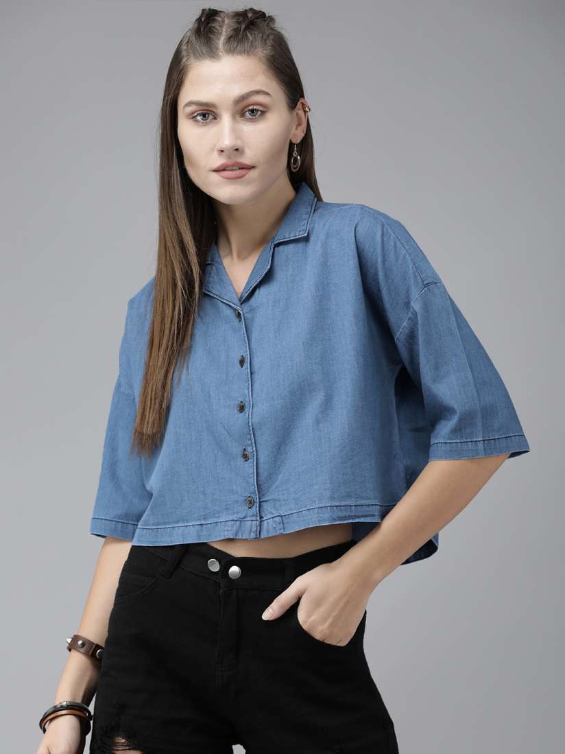 Jeans tops for ladies myntra cheap