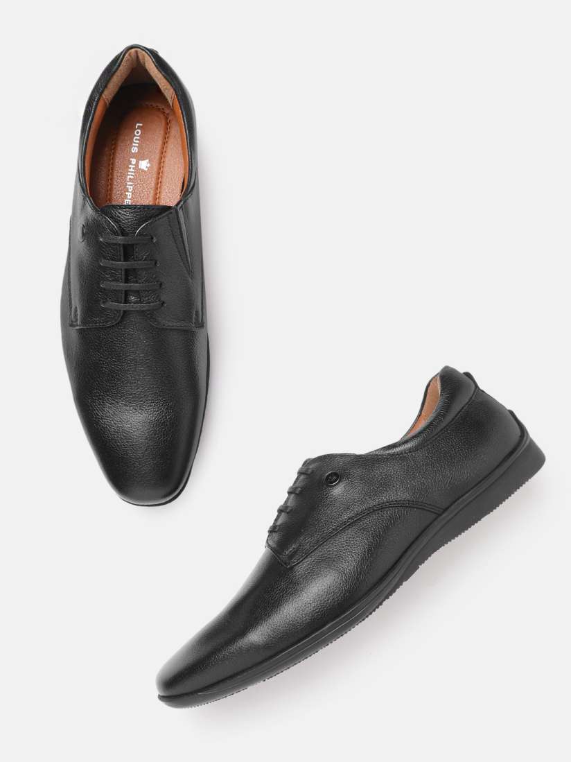 Buy Louis Philippe Men Black Solid Leather Formal Derbys Formal Shoes for Men 16877476 Myntra