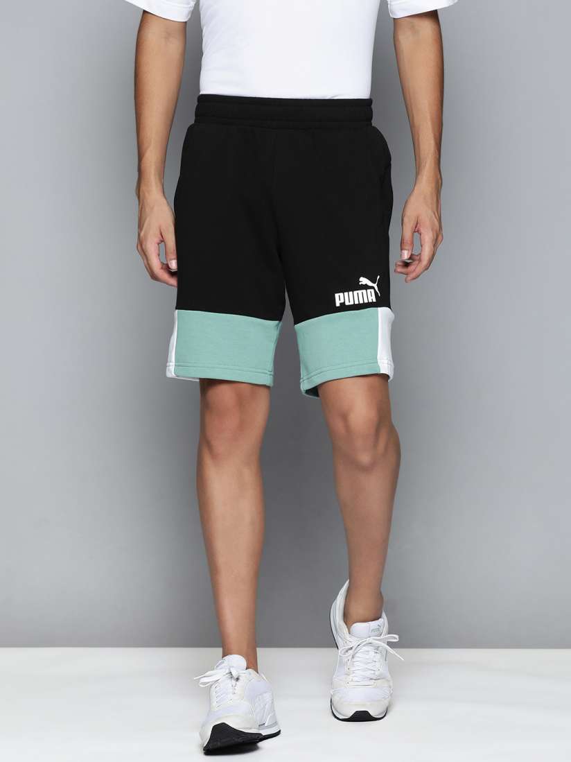 Buy Puma Men Navy Blue Regular Fit Colourblocked Mid Rise Sports Shorts Shorts for Men 16878342 Myntra