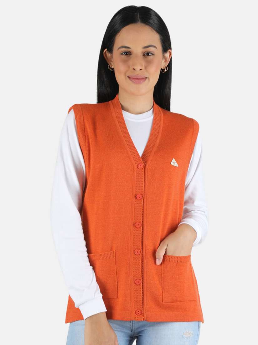 Orange cardigan sweaters women's new arrivals