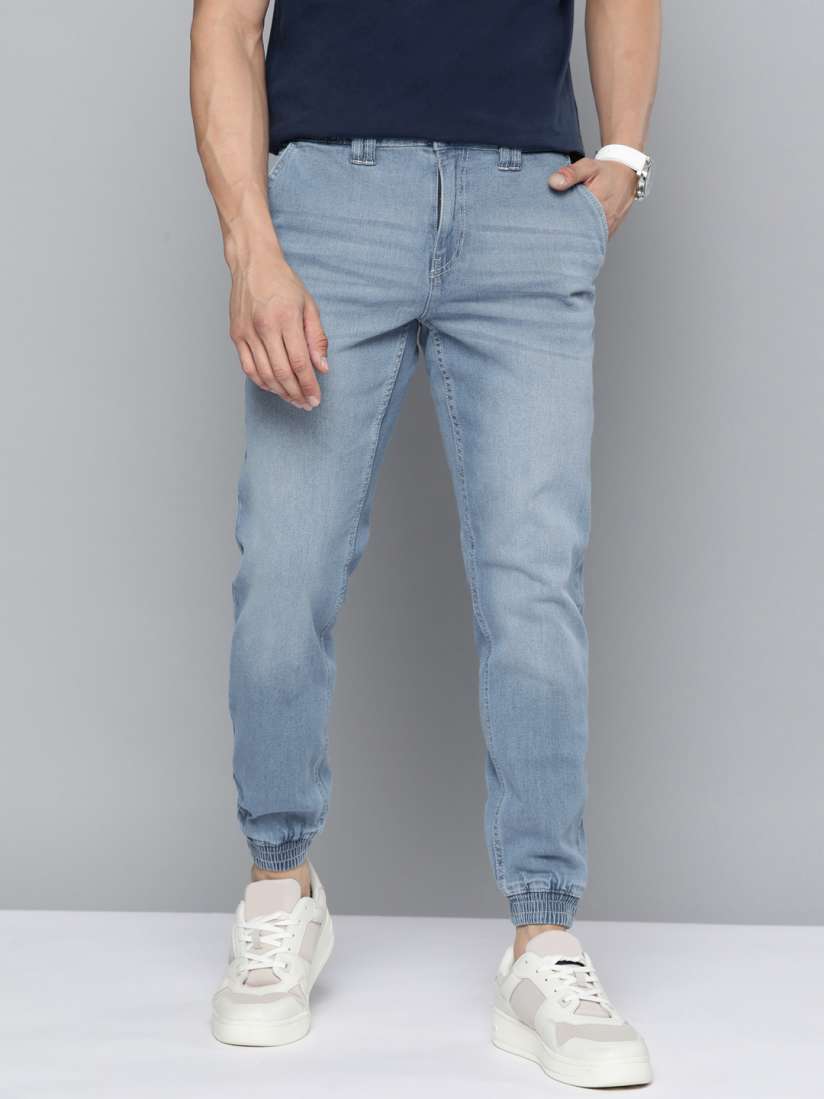 Buy Mast Harbour Men Blue Slim Fit Light Fade Stretchable Denim Joggers Jeans for Men 16882984 Myntra