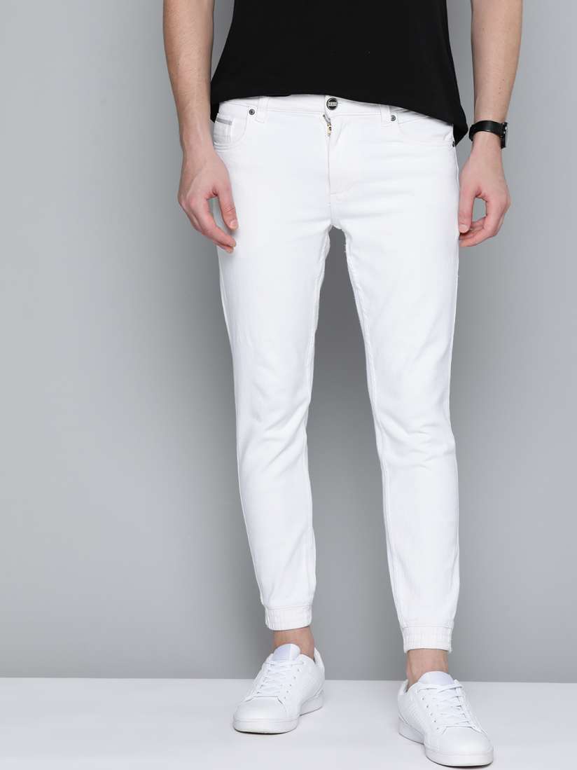 White joggers jeans for mens outlet