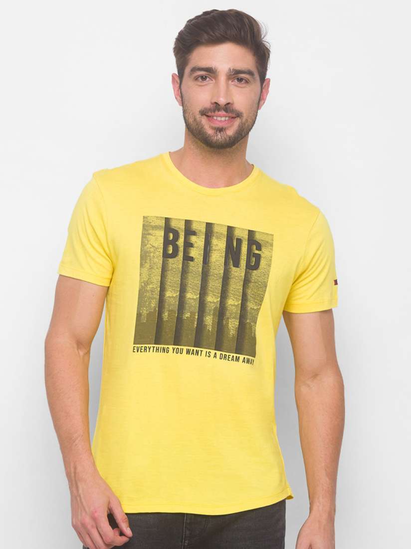 Buy Being Human Men Yellow Printed T shirt Tshirts for Men 16886420 Myntra