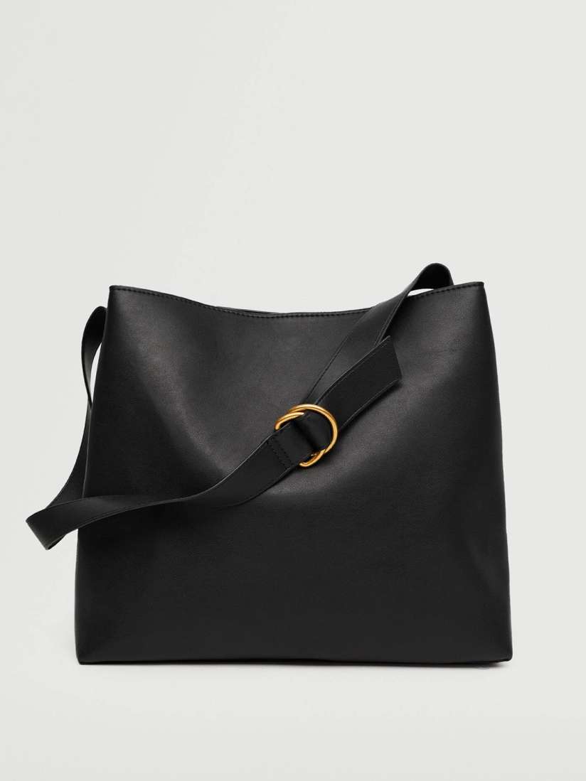 Mango black solid shoulder bag shop