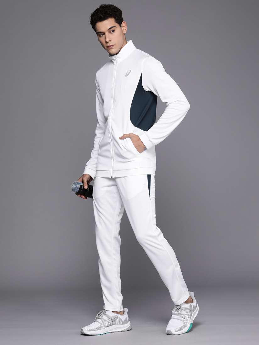 Buy ASICS Men White And Teal Blue Colourblocked Basic Tracksuit Tracksuits for Men 16893756 Myntra