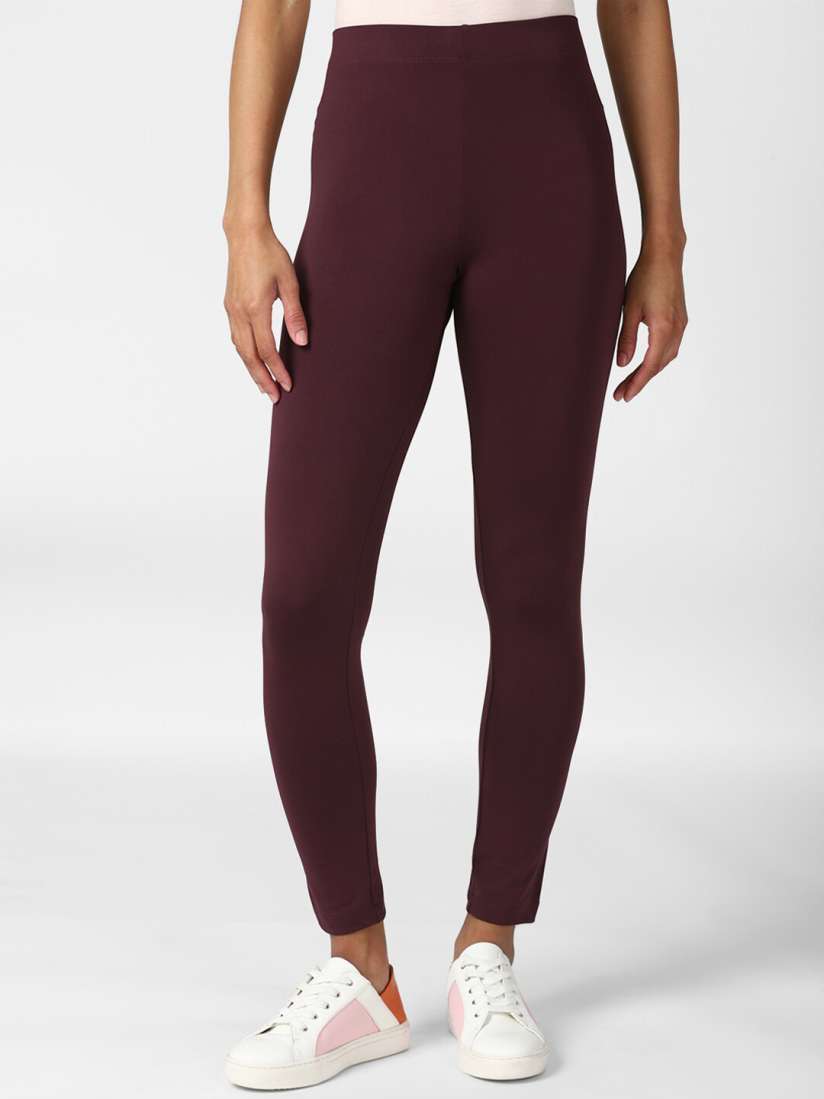 Buy Forever 21 Women Maroon Solid Cropped Legging Leggings for Women 16898716 Myntra