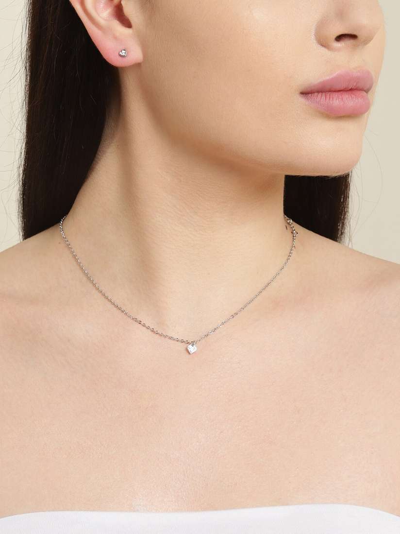 Silver Ted Baker Heart Earrings And Necklace Ted Baker Women's