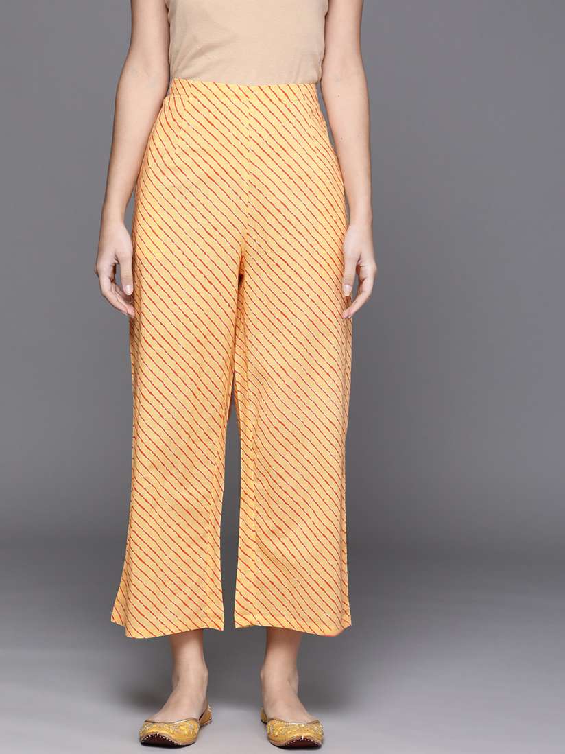 Yellow striped palazzo pants outlet