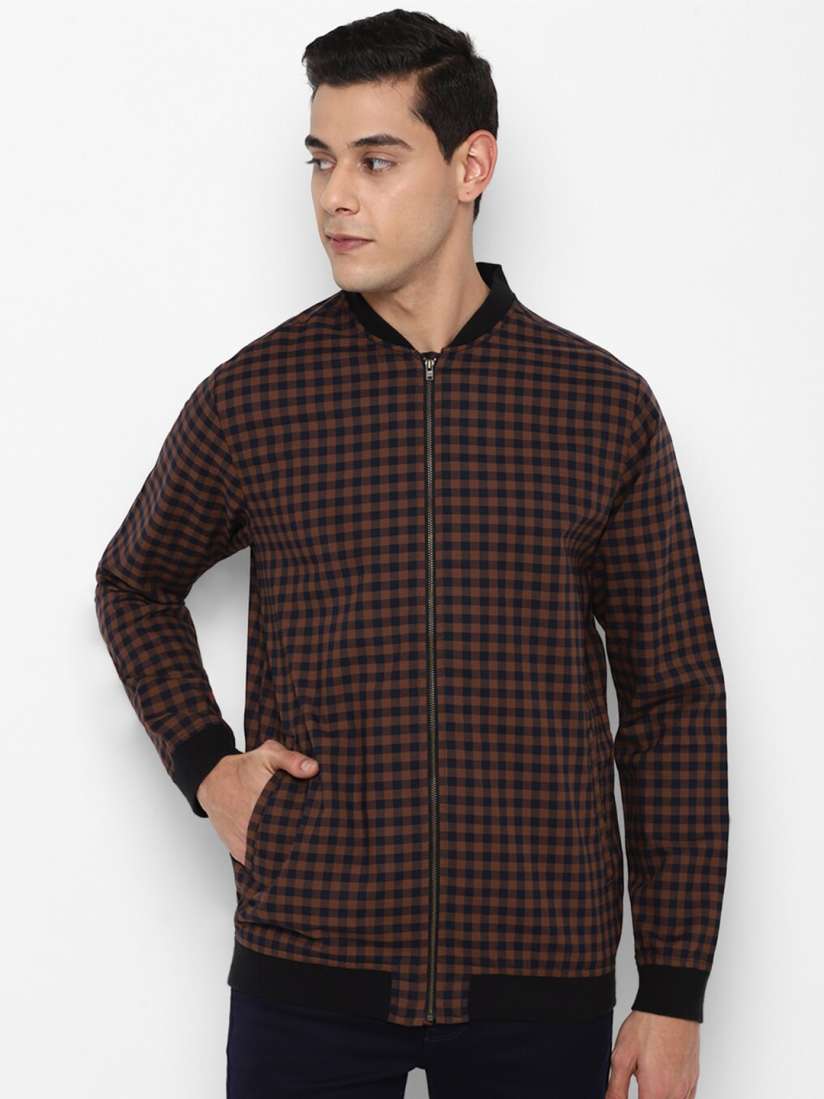 Buy FOREVER 21 Men Brown Checked Cotton Bomber Jacket Jackets for Men 16909004 Myntra