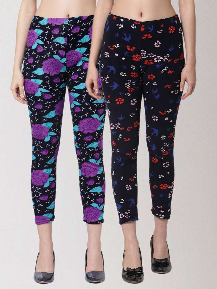 Buy KLOTTHE Women Pack Of 2 Printed Skinny Fit Woolen Jeggings Jeggings for Women 16918242 Myntra