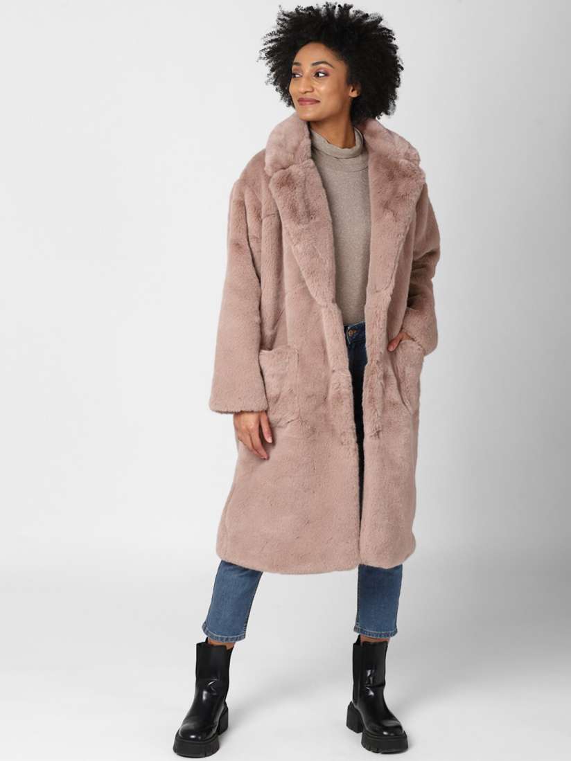 Buy FOREVER 21 Women Purple Plush Satin Lined Coat Coats for Women 16926610 Myntra