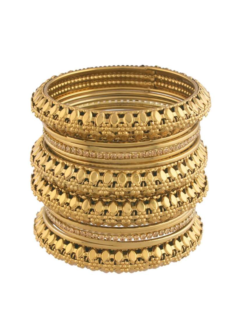 Buy I Jewels Set 7 Gold Plated White Stone Studded Bangles Bangle for Women 16930900 Myntra