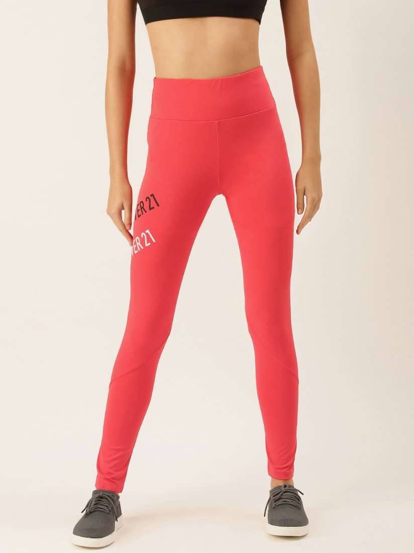 Buy FOREVER 21 Women Red Brand Logo Printed Ankle Length Leggings Leggings for Women 16935748 Myntra