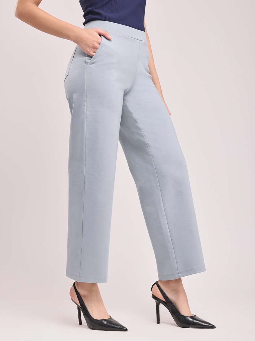 Buy FableStreet Women LivIn Wide Leg Formal Trousers Trousers for Women 16935878 Myntra