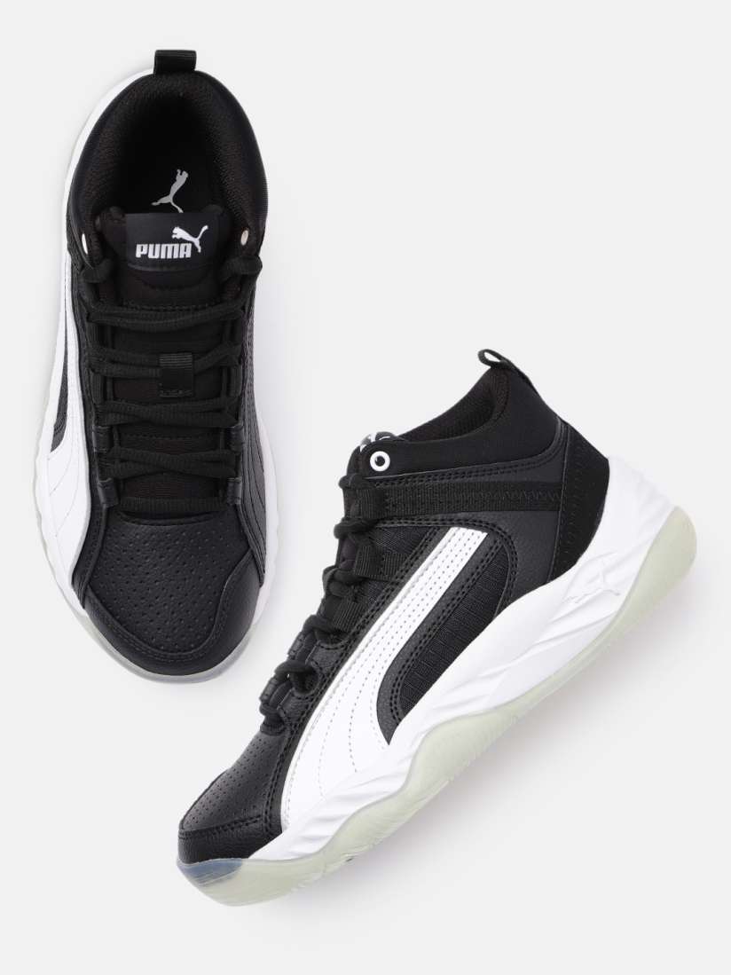 Buy Puma Unisex Black White Perforations Rebound Future Evo Mid Top Sneakers Casual Shoes for Unisex 16943242 Myntra