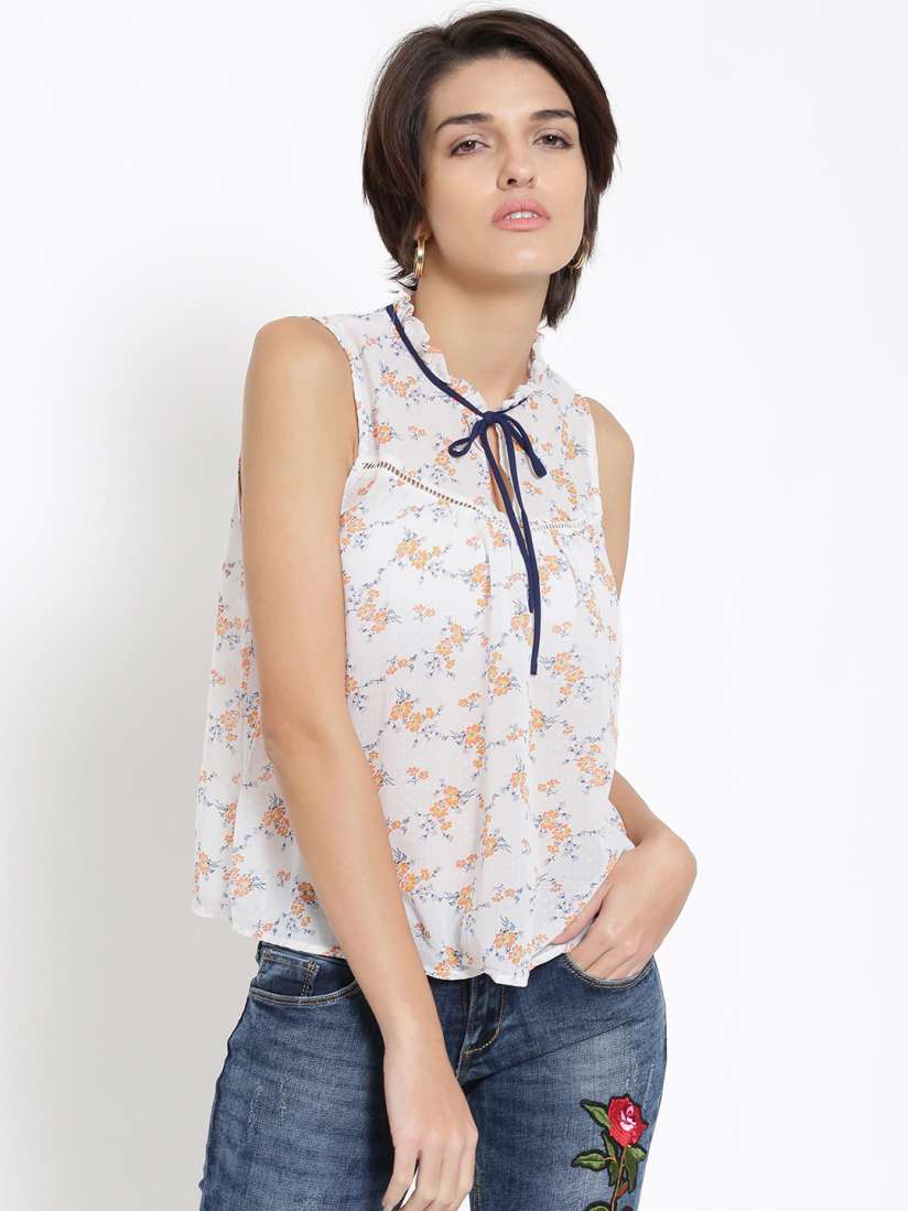 Forever 21 white floral top sales