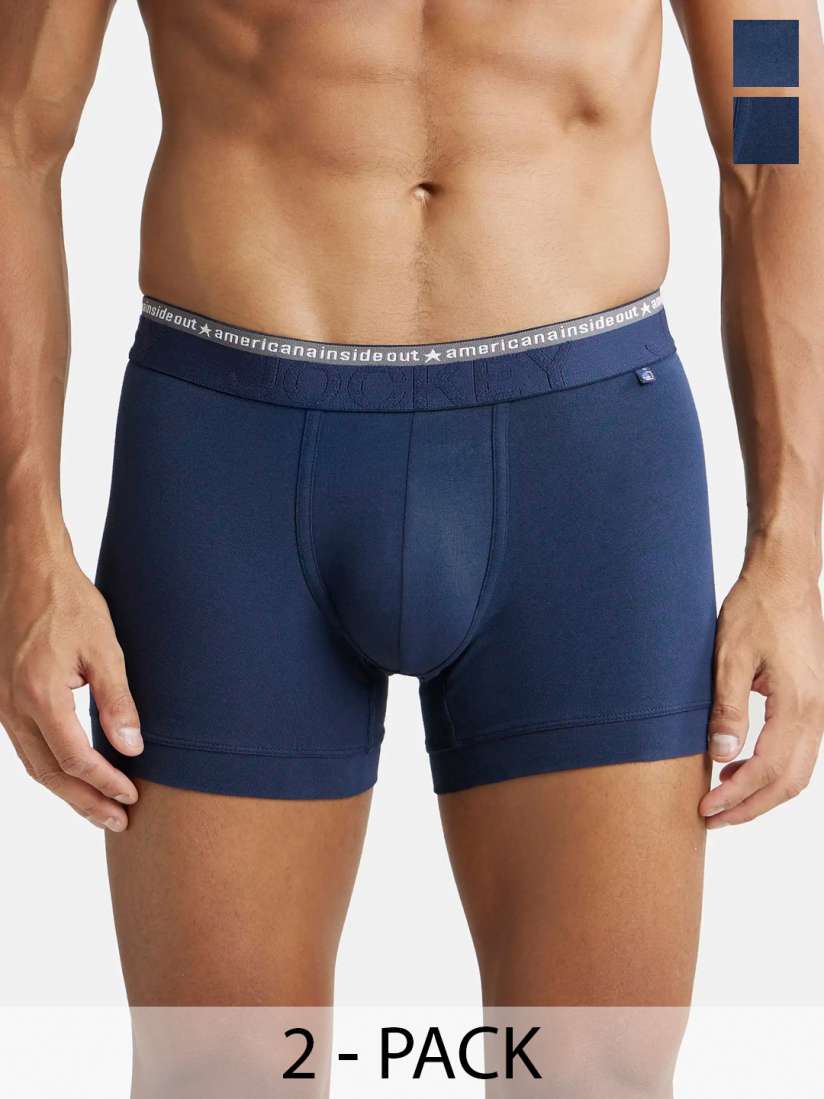 Buy Jockey Men Pack of 2 Solid Trunks with Ultrasoft Waistband US60 0205 Trunk for Men 16953580 Myntra