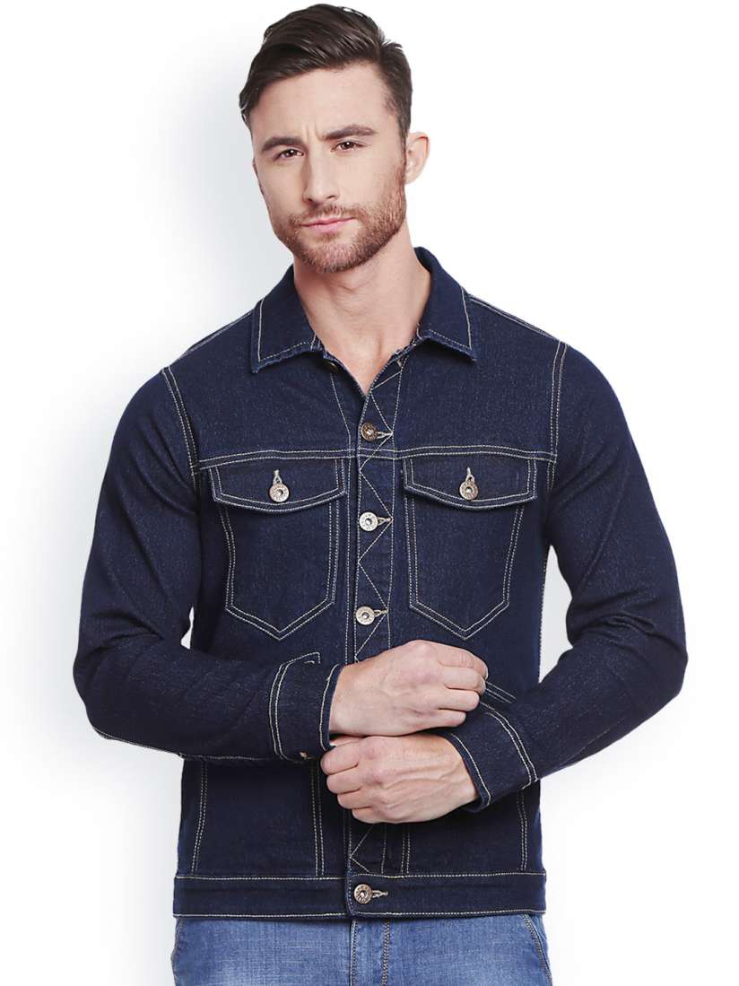 Muscle fit denim jacket new arrivals